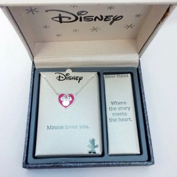 Disney Silver Necklace with Red Heart - Picture 1 of 3